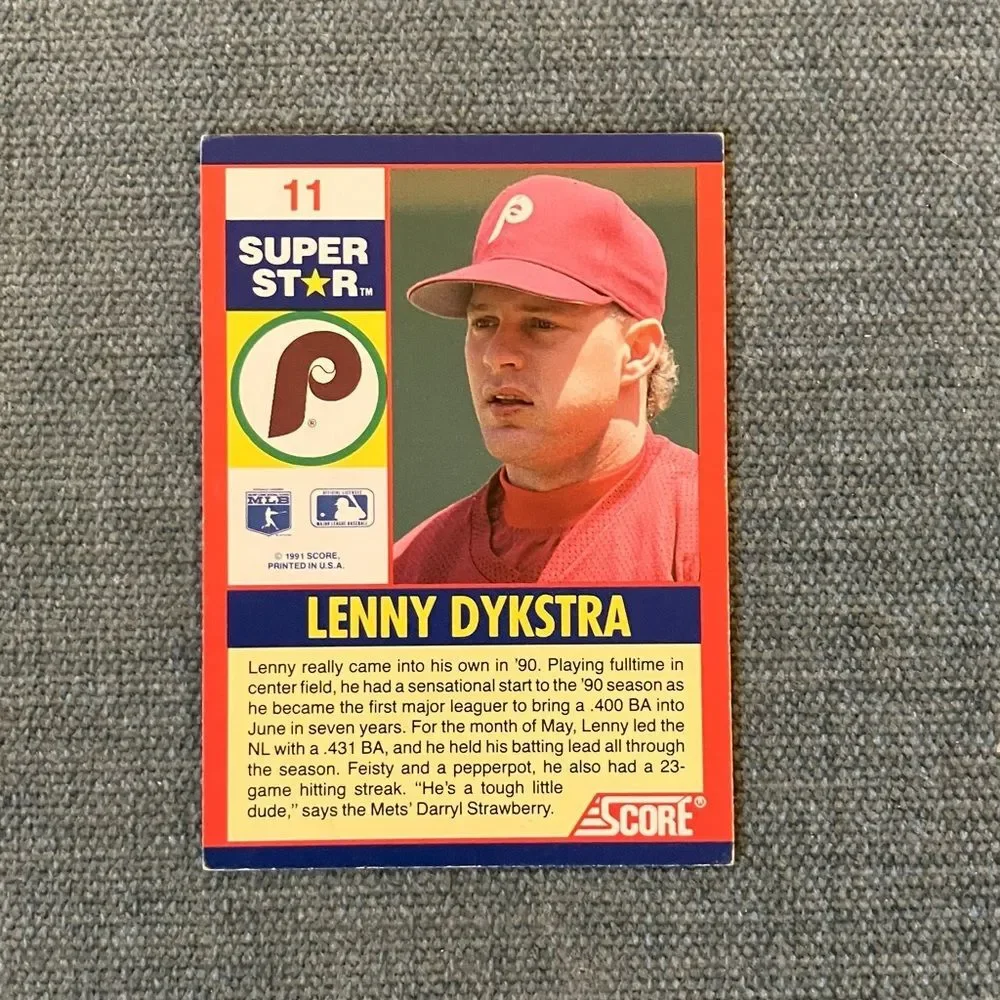 1991 Score Philadelphia Phillies Baseball Card Trading Card